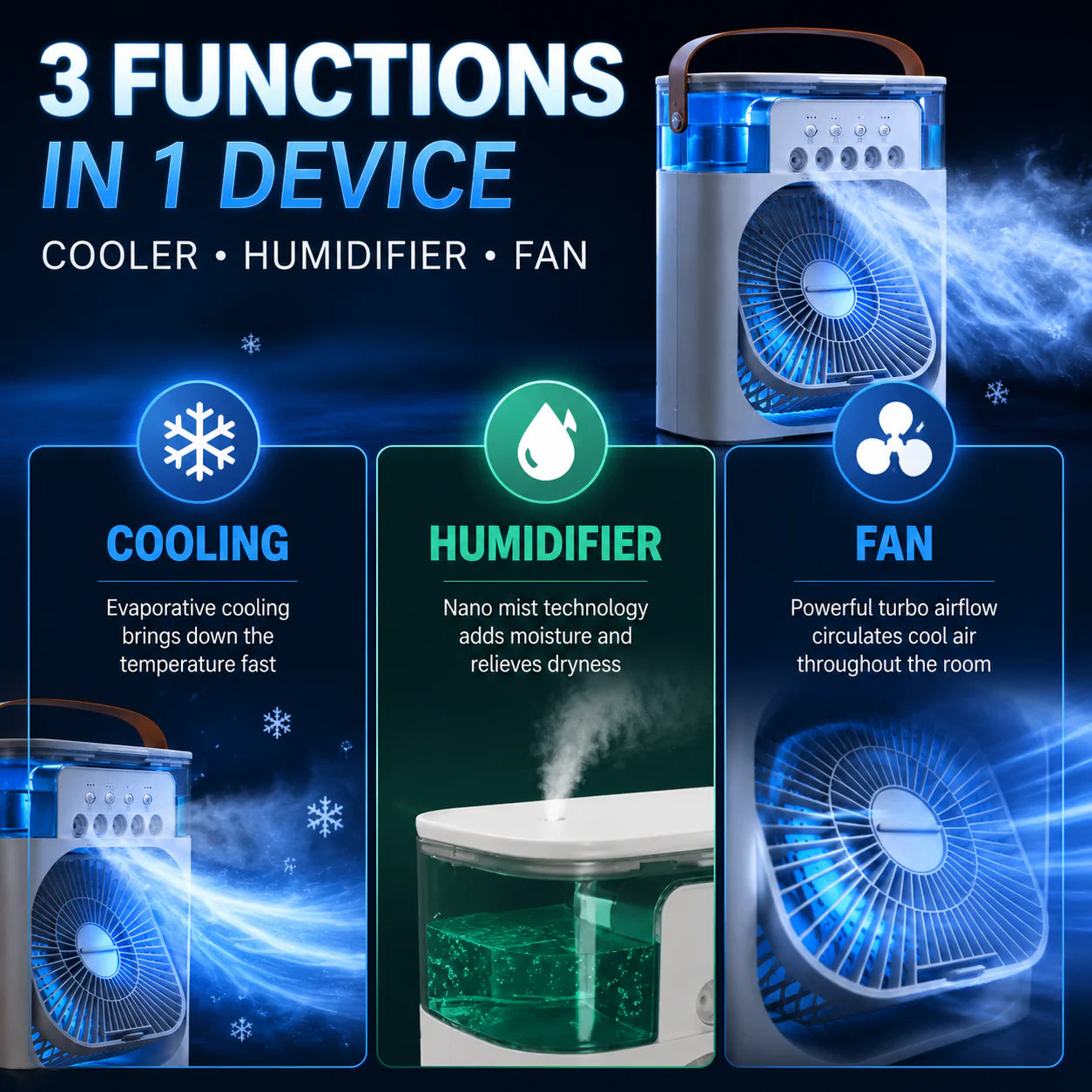 Nova Frost™ Hydro-Cooling Portable AC & Misting Fan